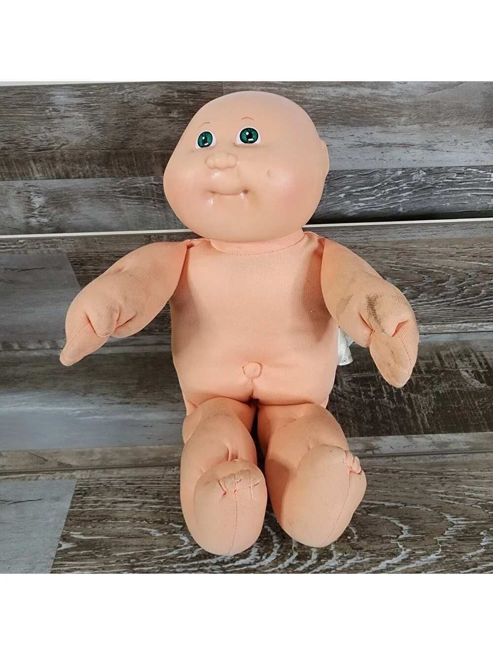 Vintage 1984 CABBAGE PATCH KIDS Bald Doll With Green Eyes & No Clothes OAA XR84